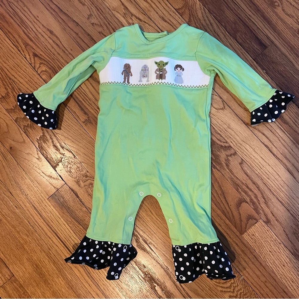 Banana Split green Star Wars onesie 18M